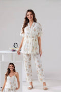 Floral Design 3 Pieces Pajama