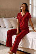 Short Sleeve Pajama-Red